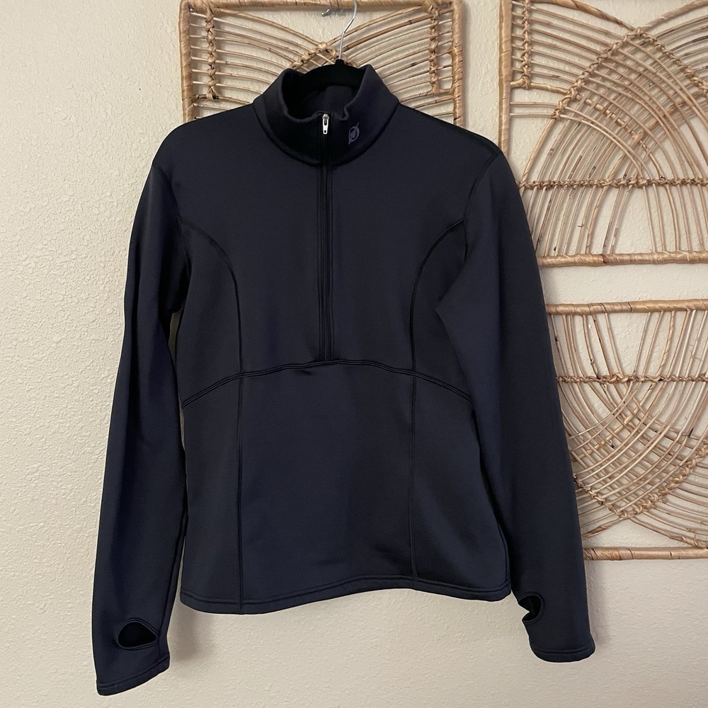 Obermeyer Splendid Top Half Zip Pullover Jacket‎ Thumb Holes Black Sz S/M? B32
